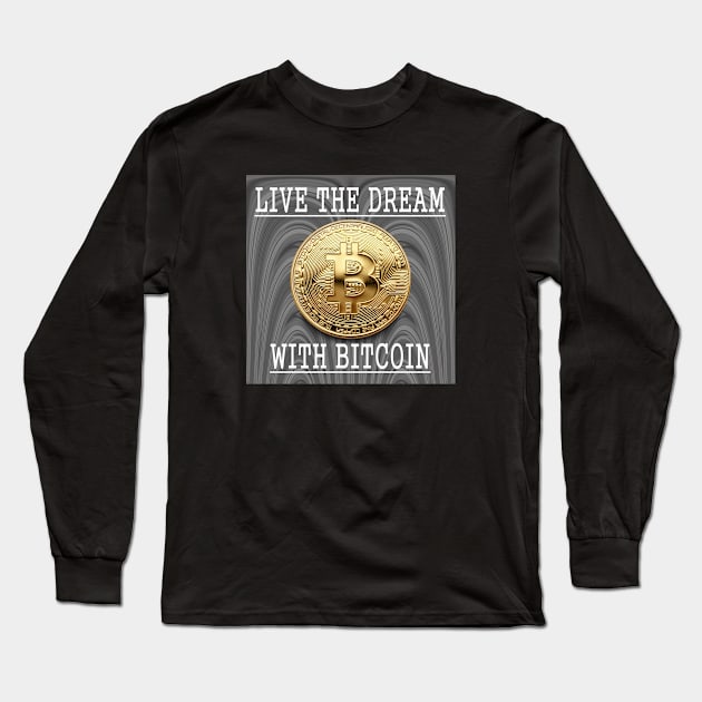 Bitcoin Gold Cryptocurrency Digital Assets Long Sleeve T-Shirt by PlanetMonkey